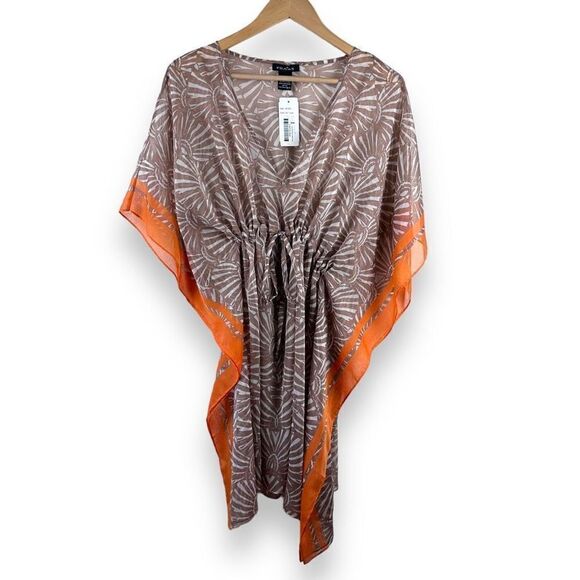 Fraas chiffon tans and orange kimono One Size - Picture 1 of 10